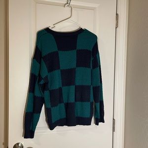 checkered sweater